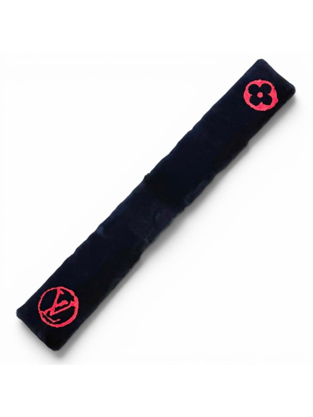 Louis Vuitton Beaver Silk Echarpe Shirred Darling Scarf Navy Red - Picture 5 of 9